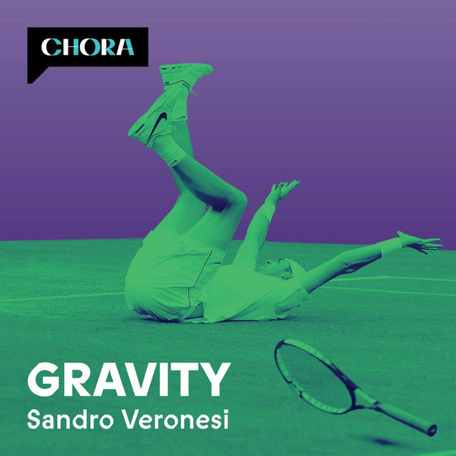 Copertina del podcast "Gravity" con Sandro Veronesi, con tennista che cede a terra durante una partita.