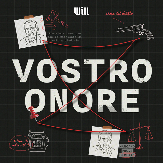 Copertina del podcast Vostro Onore, serie audio crime prodotta da Will