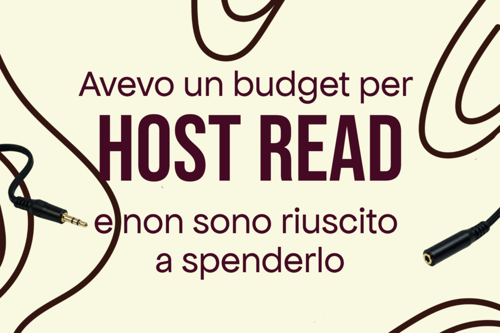 Pubblicità podcast host read: budget non speso, illustrazione cavo audio jack