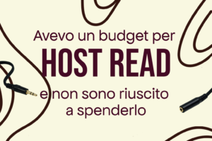 Pubblicità podcast host read: budget non speso, illustrazione cavo audio jack